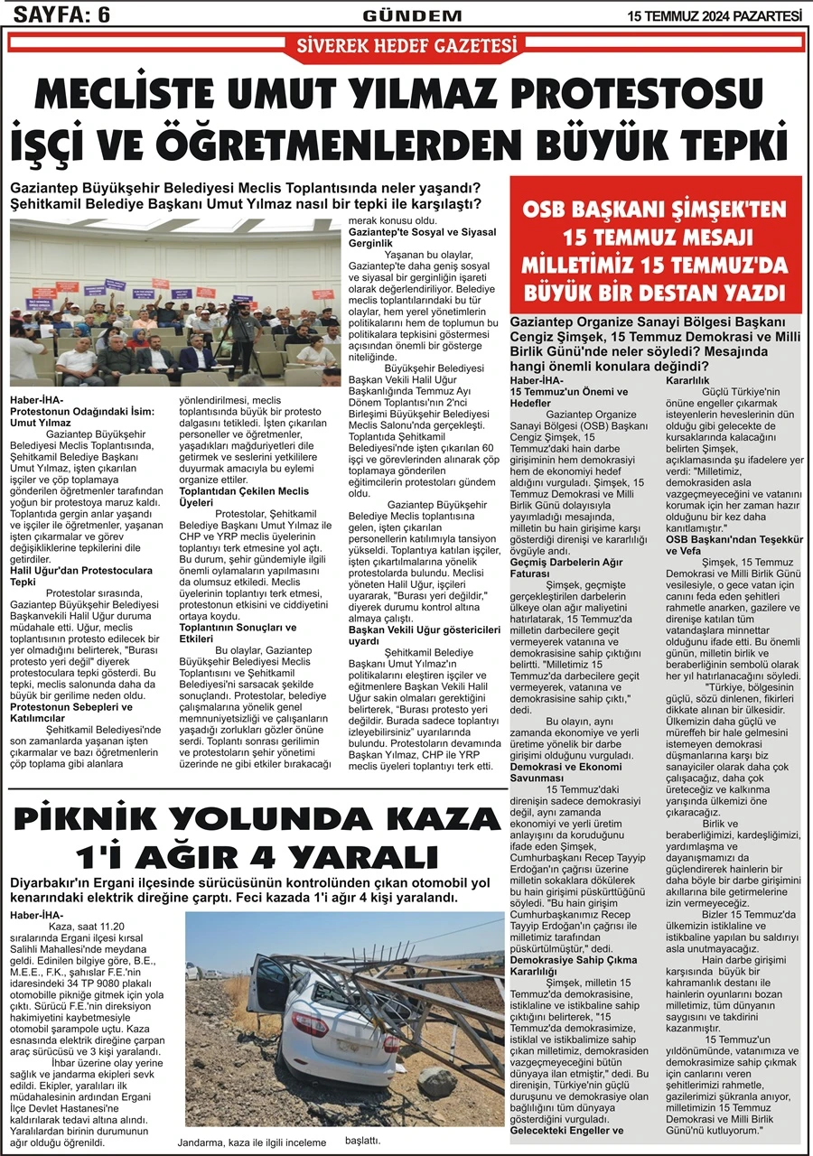 15.07.2024 Tarihli Gazetemiz