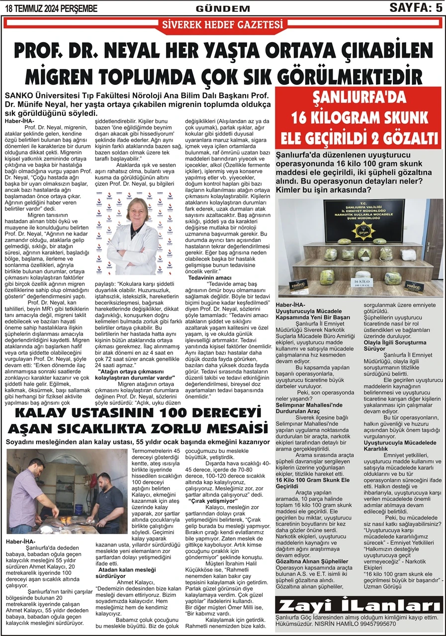 18.07.2024 Tarihli Gazetemiz