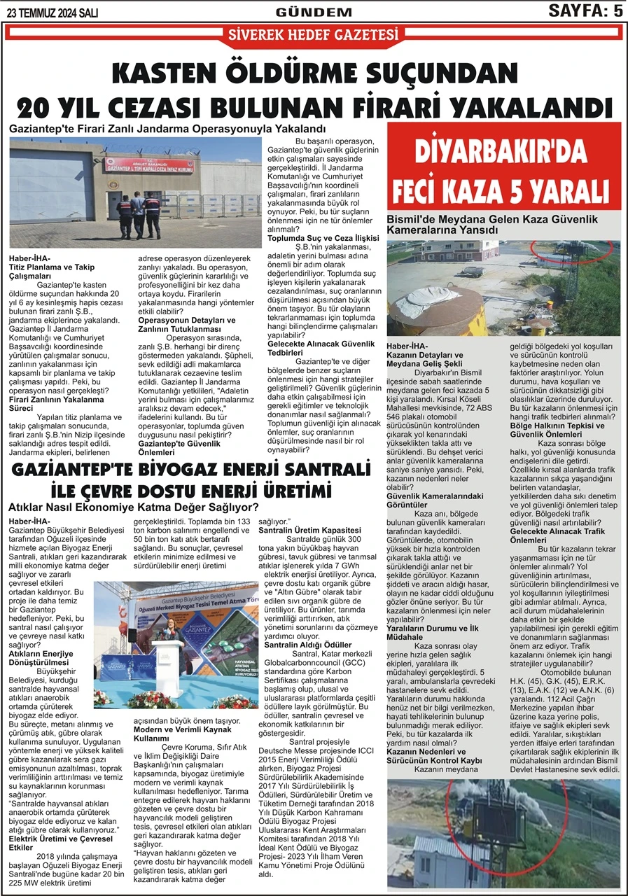 23.007.2024 Tarihli Gazetemiz