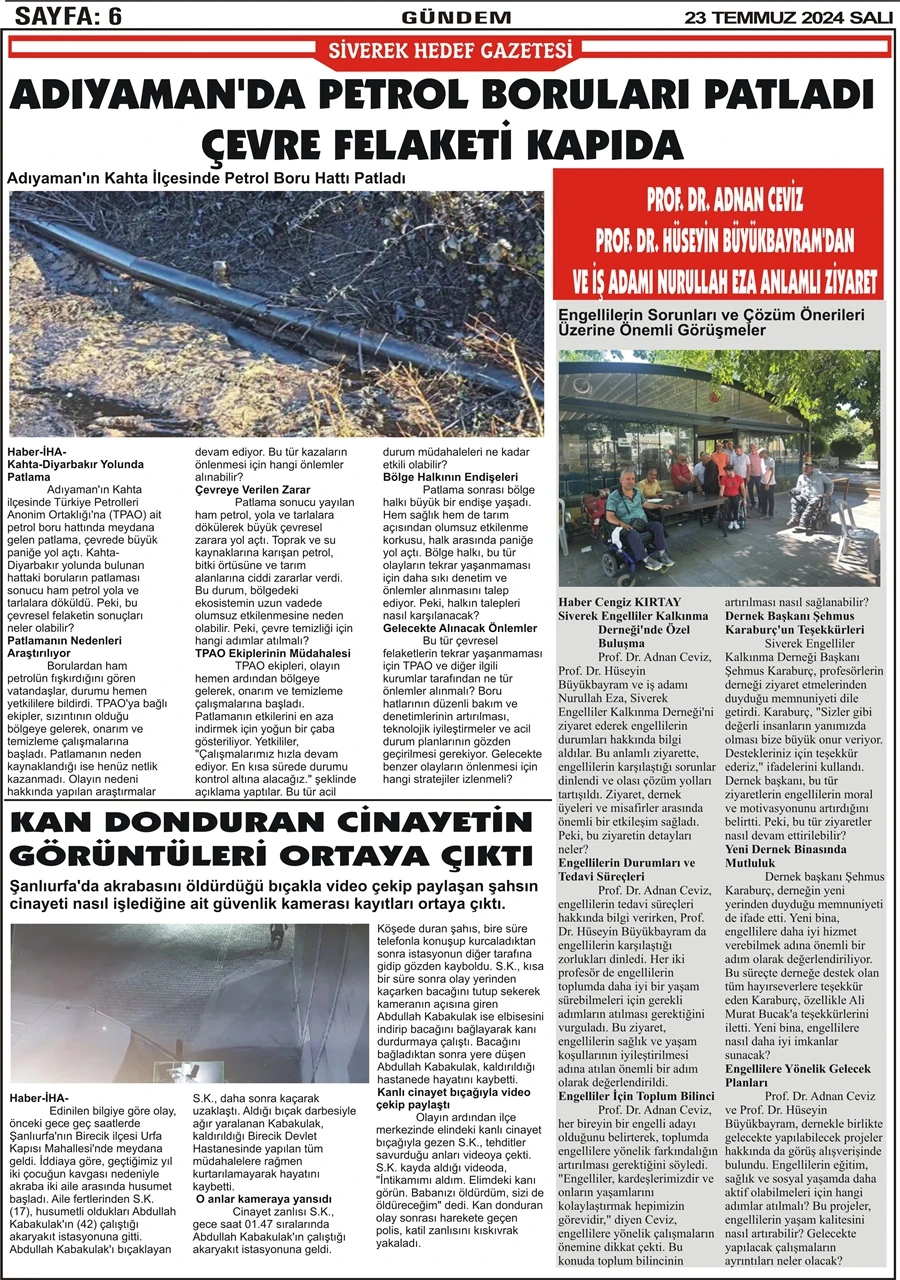 23.007.2024 Tarihli Gazetemiz