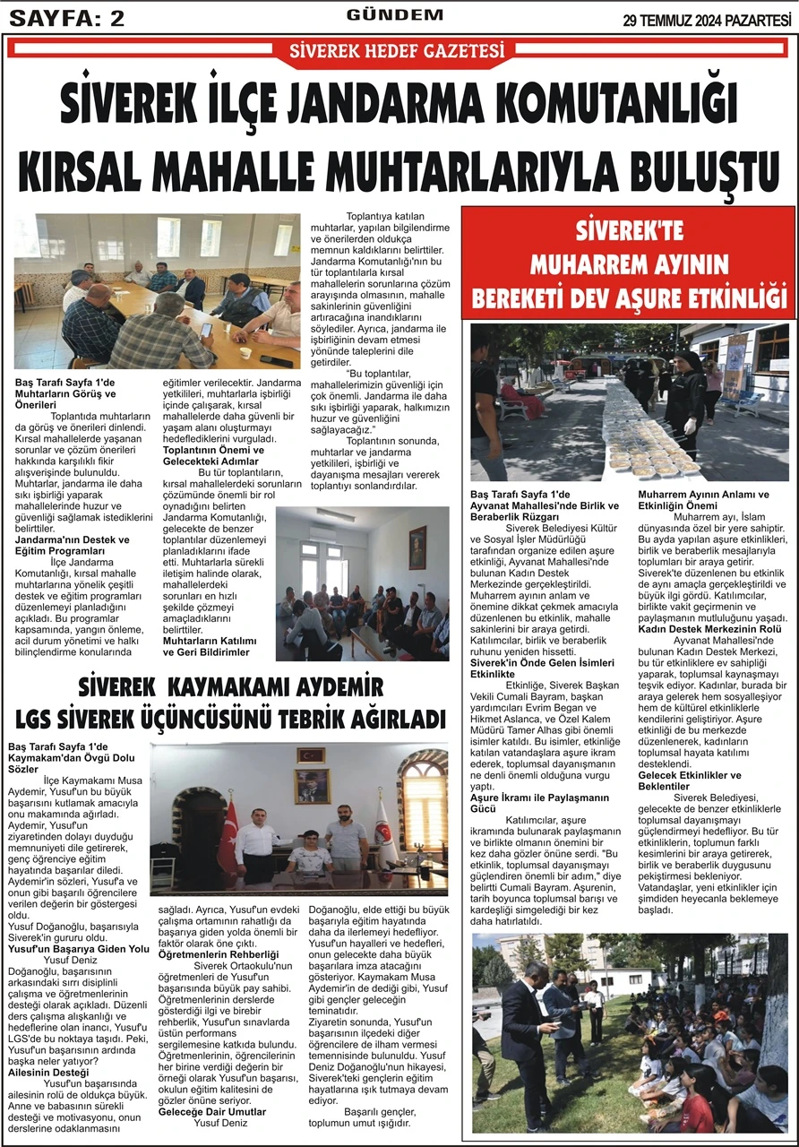 29.07.2024 Tarihli Gazetemiz