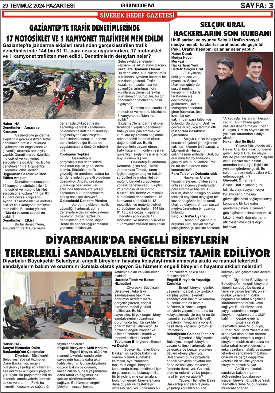 29.07.2024 Tarihli Gazetemiz