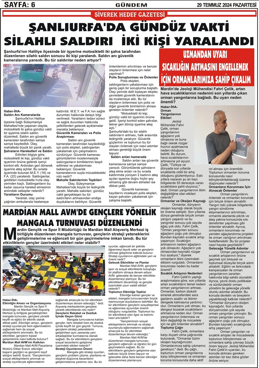 29.07.2024 Tarihli Gazetemiz