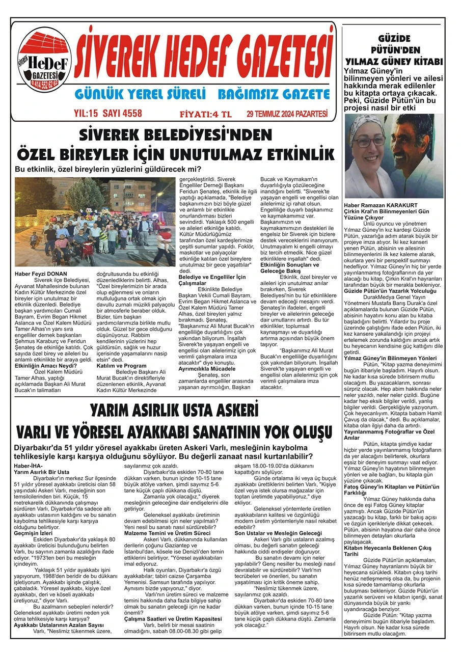 29.07.2024 Tarihli Gazetemiz