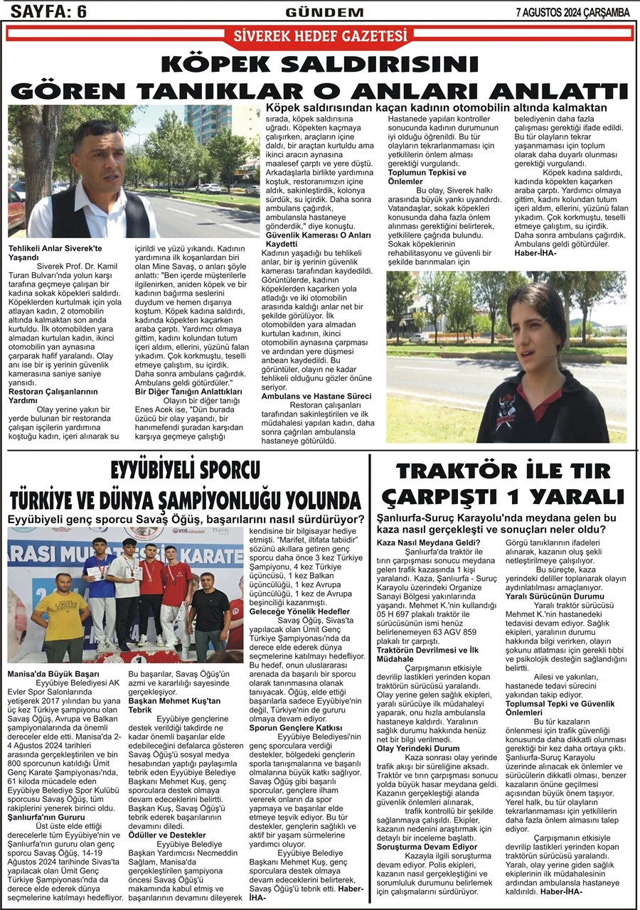 7.08.2024 Tarihli Gazetemiz