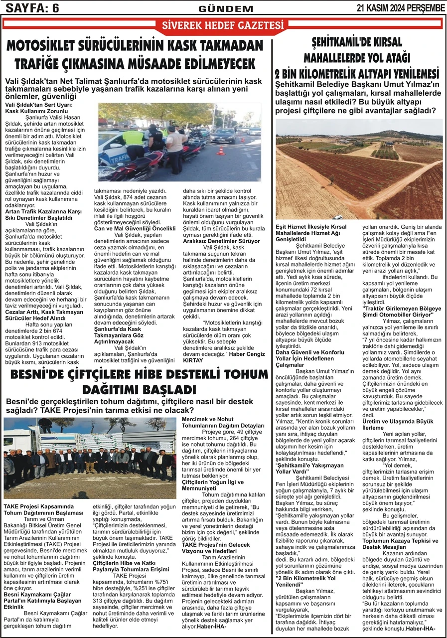 21.11.2024 Tarihli Gazetemiz
