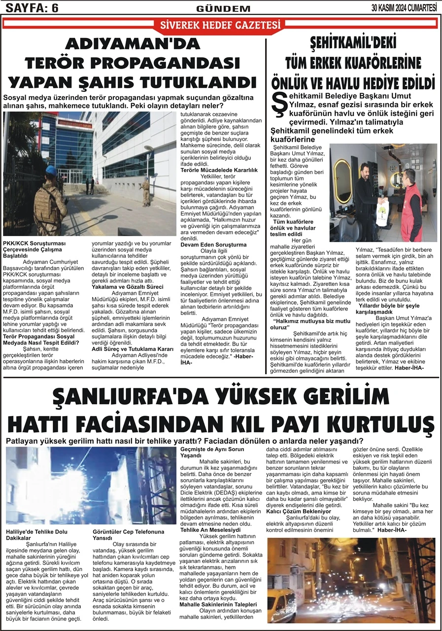 30.11.2024 Tarihli Gazetemiz