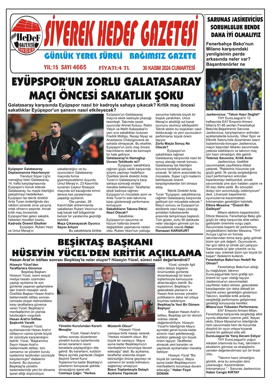 30.11.2024 Tarihli Gazetemiz