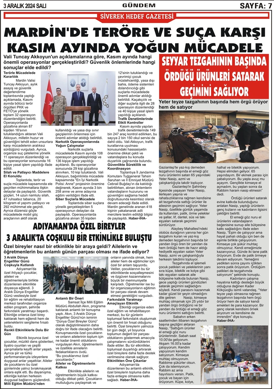 3.12.2024 Tarihli Gazetemiz