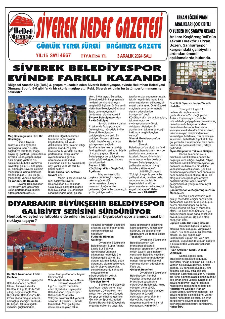 3.12.2024 Tarihli Gazetemiz
