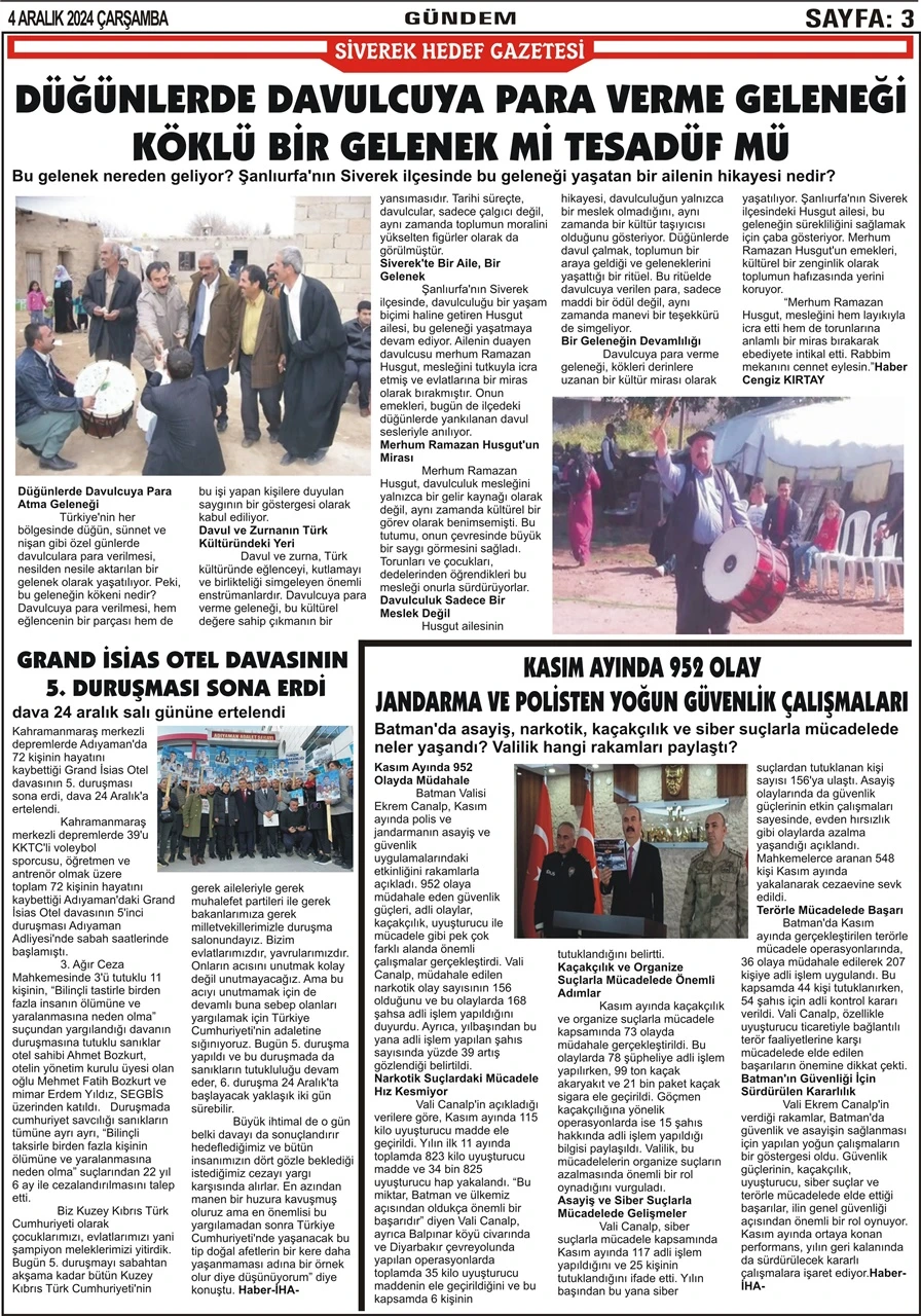 4.12.2024 Tarihli Gazetemiz