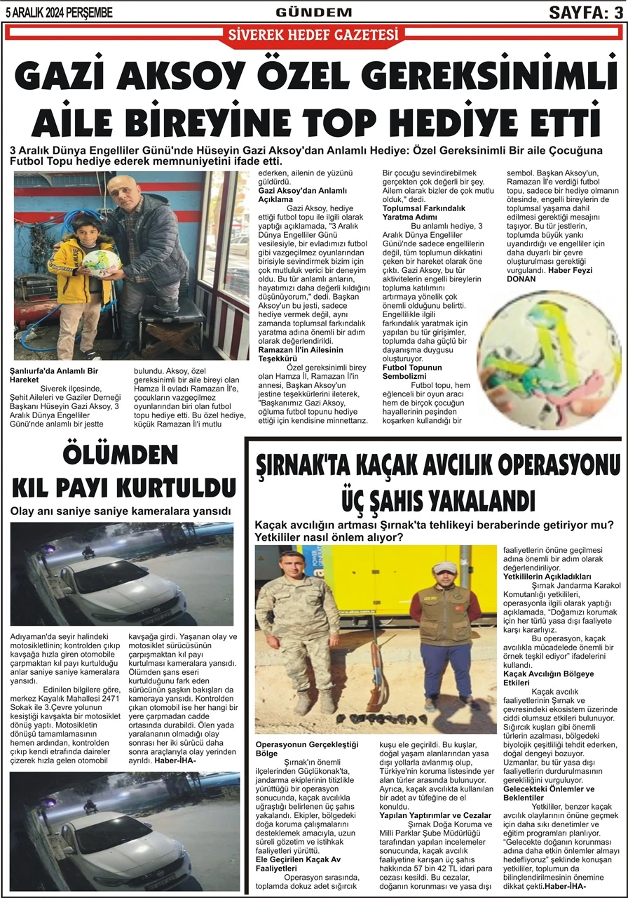 5.12.2024 Tarihli Gazetemiz