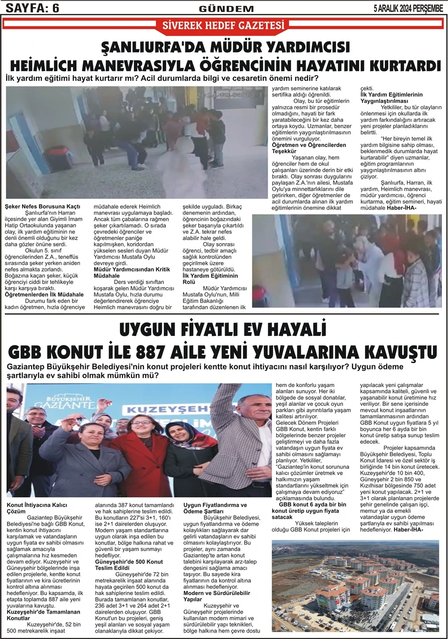 5.12.2024 Tarihli Gazetemiz
