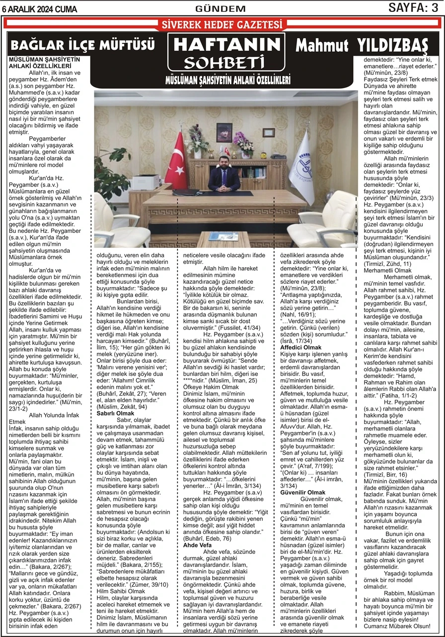 6.12.2024 Tarihli Gazetemiz