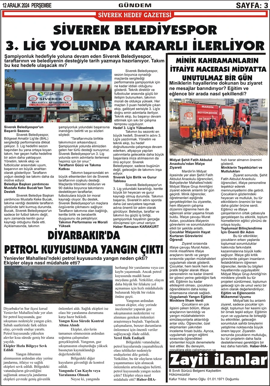 12.12.2024 Tarihli Gazetemiz
