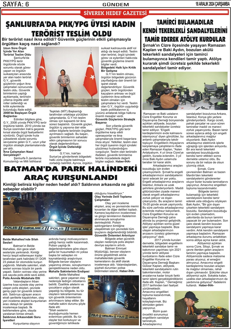 18.12.2024 Tarihli Gazetemiz 