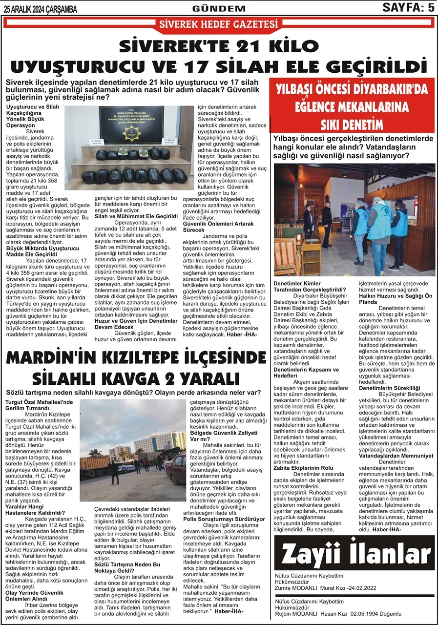 25.12.2024 Tarihli Gazetemiz