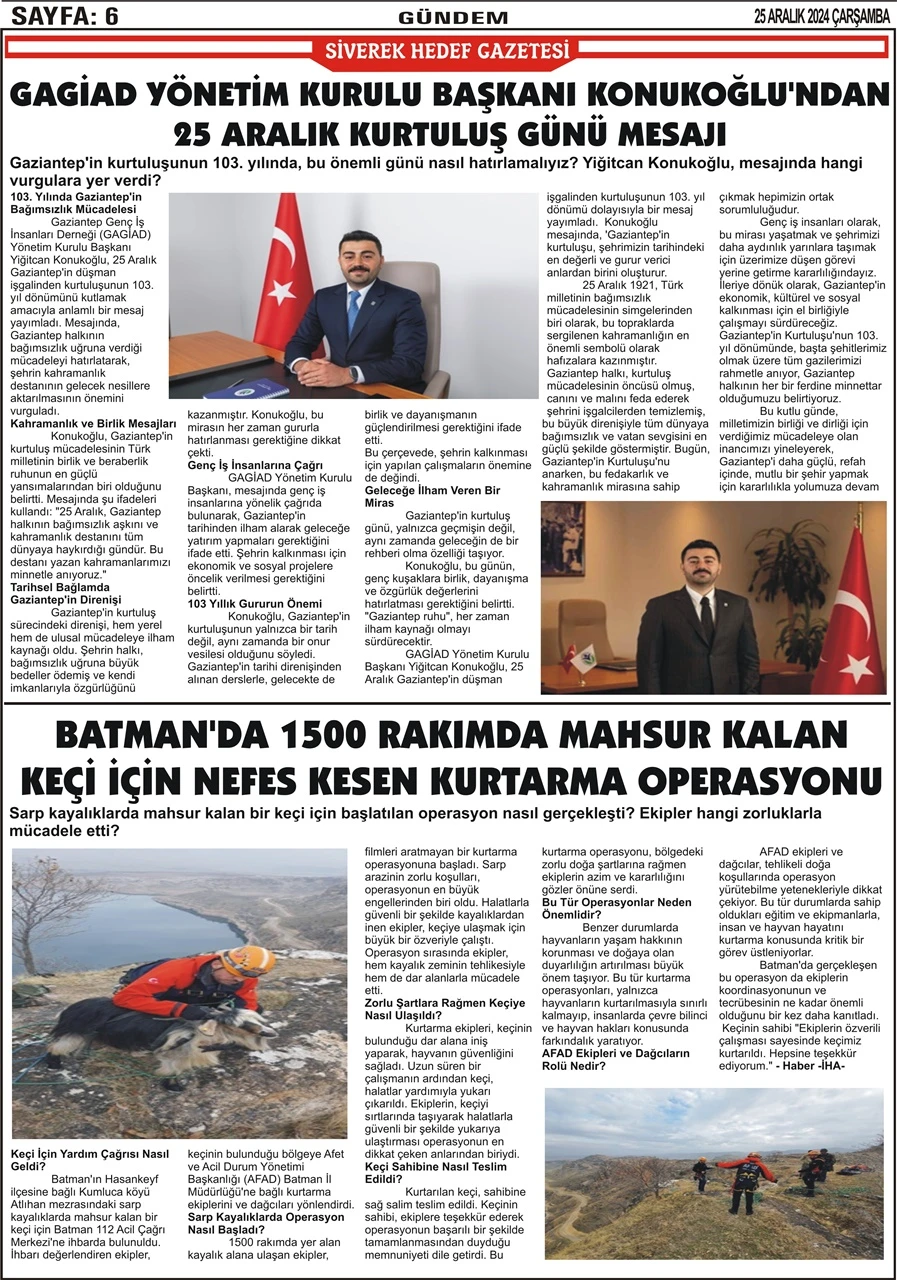 25.12.2024 Tarihli Gazetemiz
