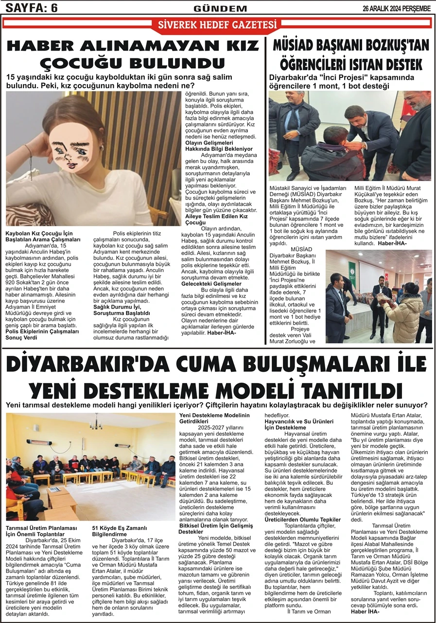 26.12.2024 Tarihli Gazetemiz