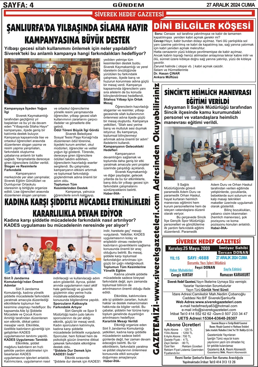 27.12.2024 Tarihli Gazetemiz