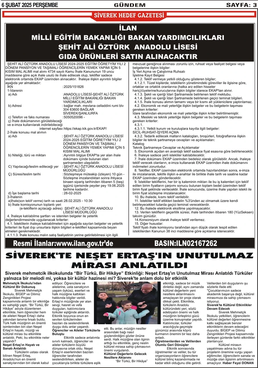 6.02.2025 Tarihli Gazetemiz