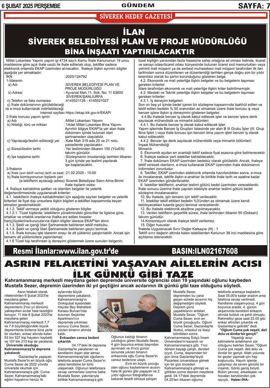 6.02.2025 Tarihli Gazetemiz