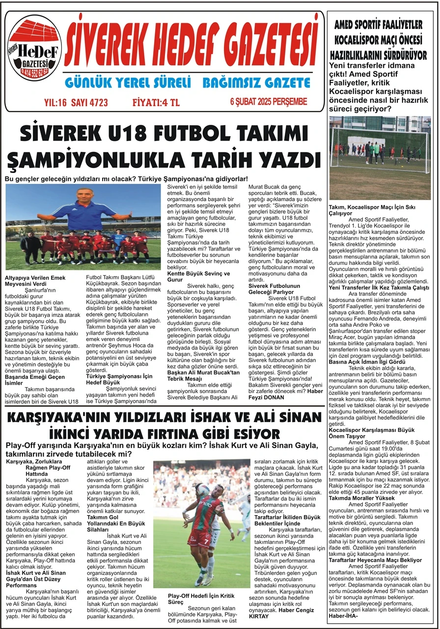 6.02.2025 Tarihli Gazetemiz
