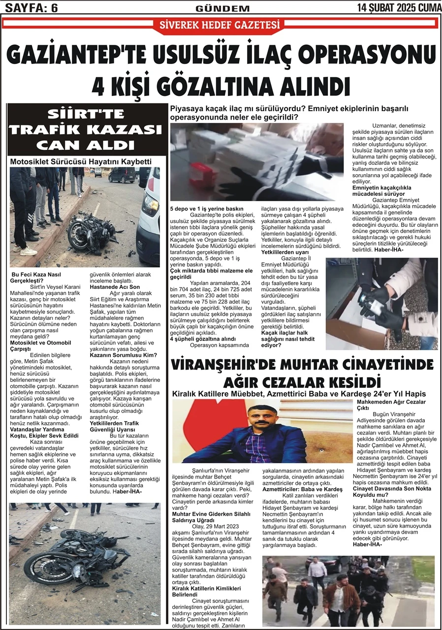 14.02.2025 Tarihli Gazetemiz
