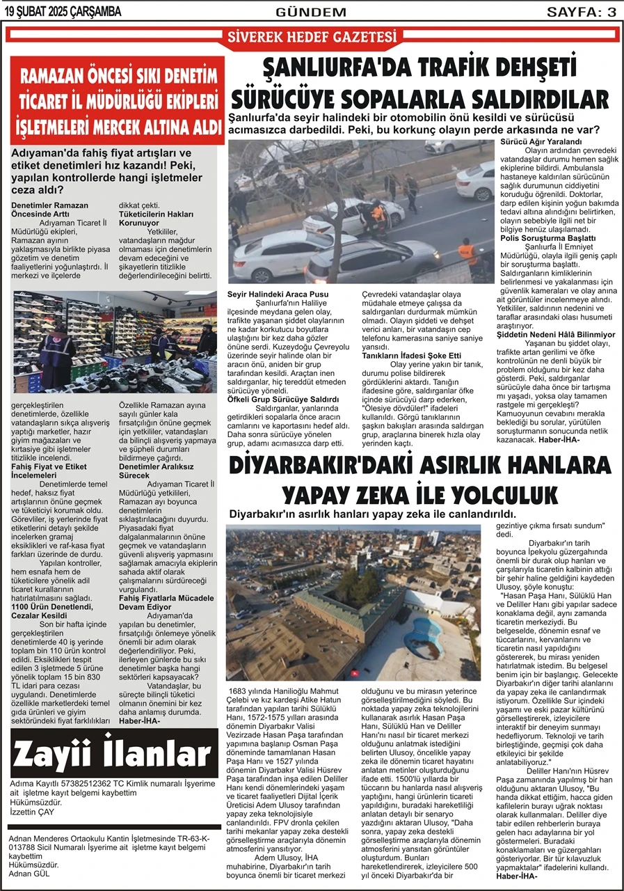 19.02.2025 Tarihli Gazetemiz