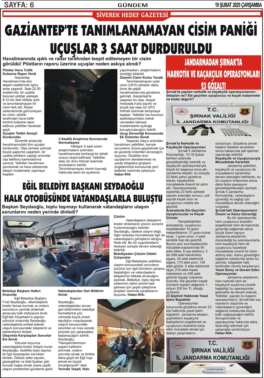 19.02.2025 Tarihli Gazetemiz