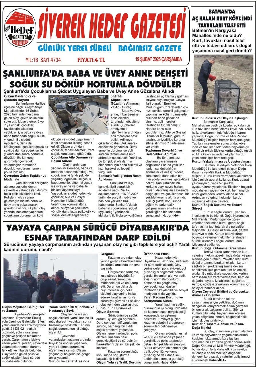 19.02.2025 Tarihli Gazetemiz