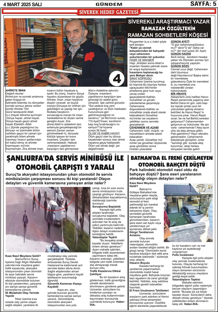 4.03.2025 Tarihli Gazetemiz