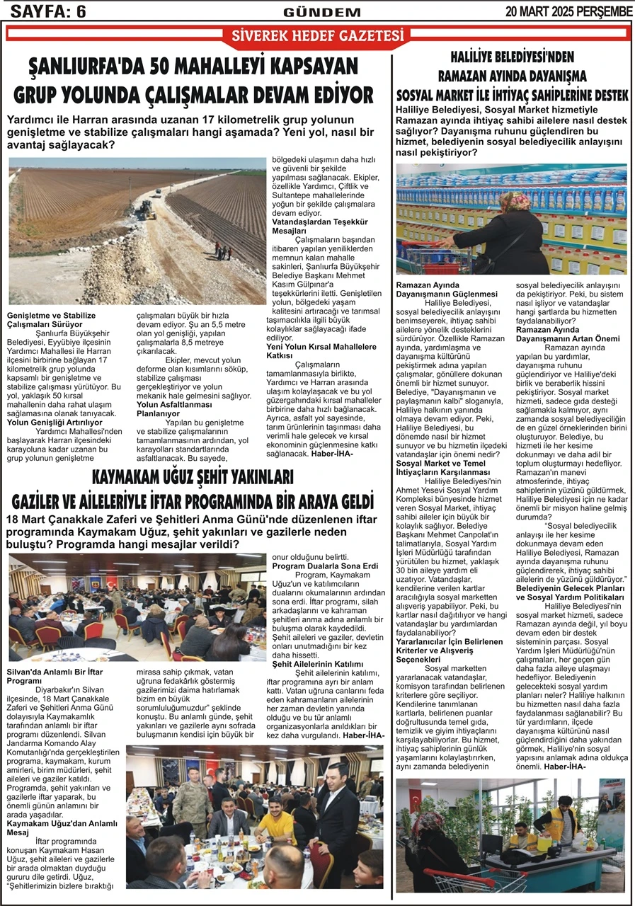 20.03.2025 Tarihli Gazetemiz