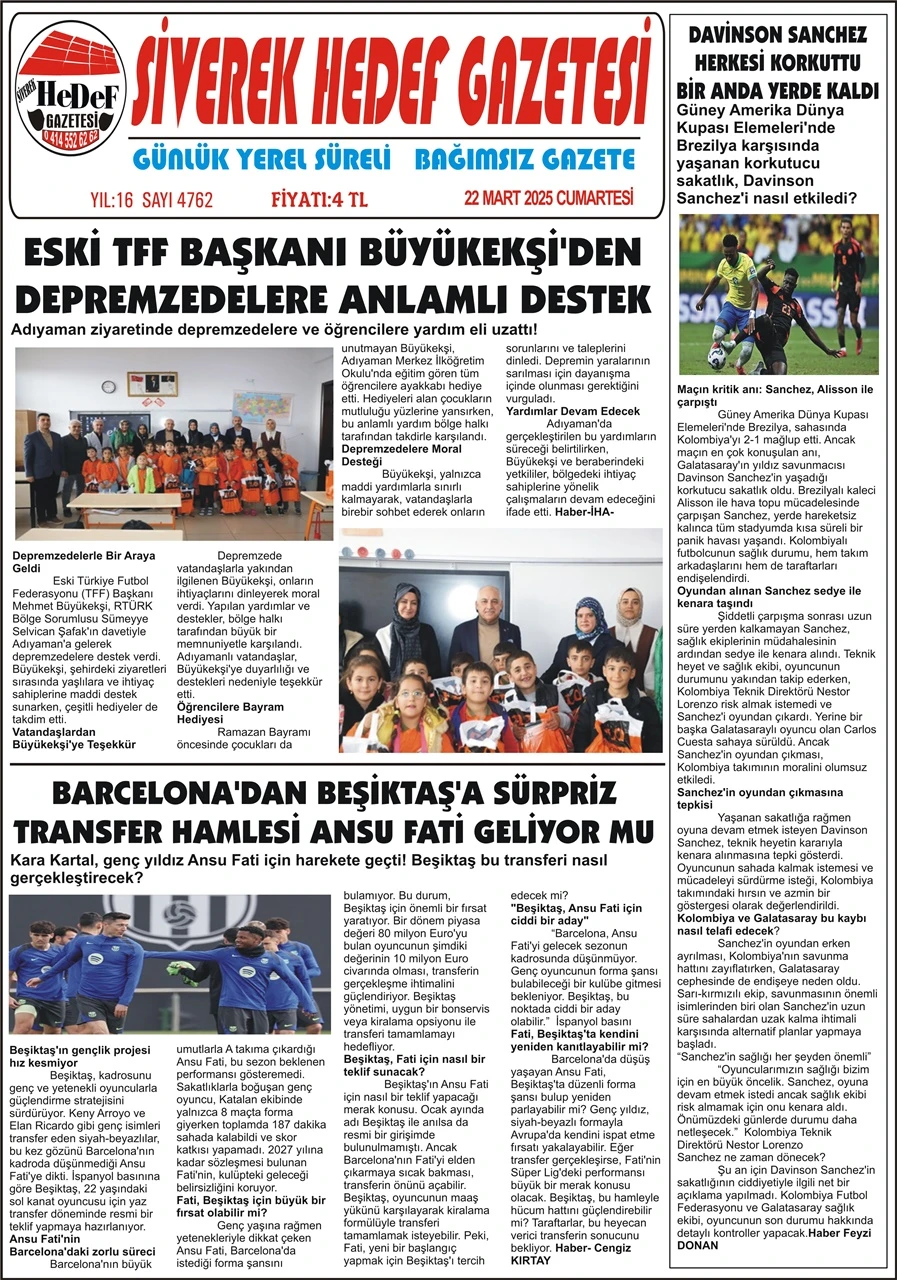 22.03.2025 Tarihli Gazetemiz