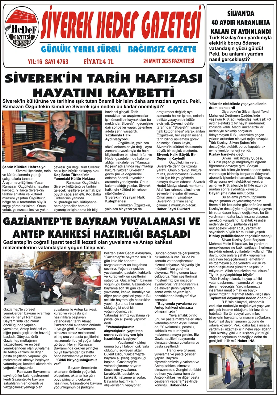 24.03.2025 Tarihli Gazetemiz