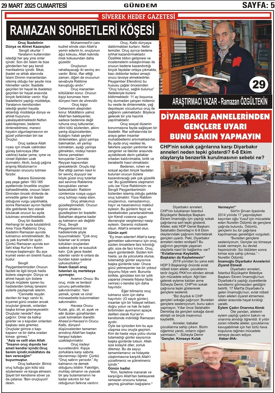 29.03.2025 Tarihli Gazetemiz