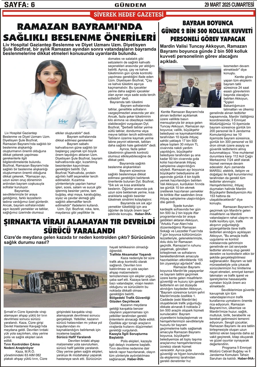 29.03.2025 Tarihli Gazetemiz
