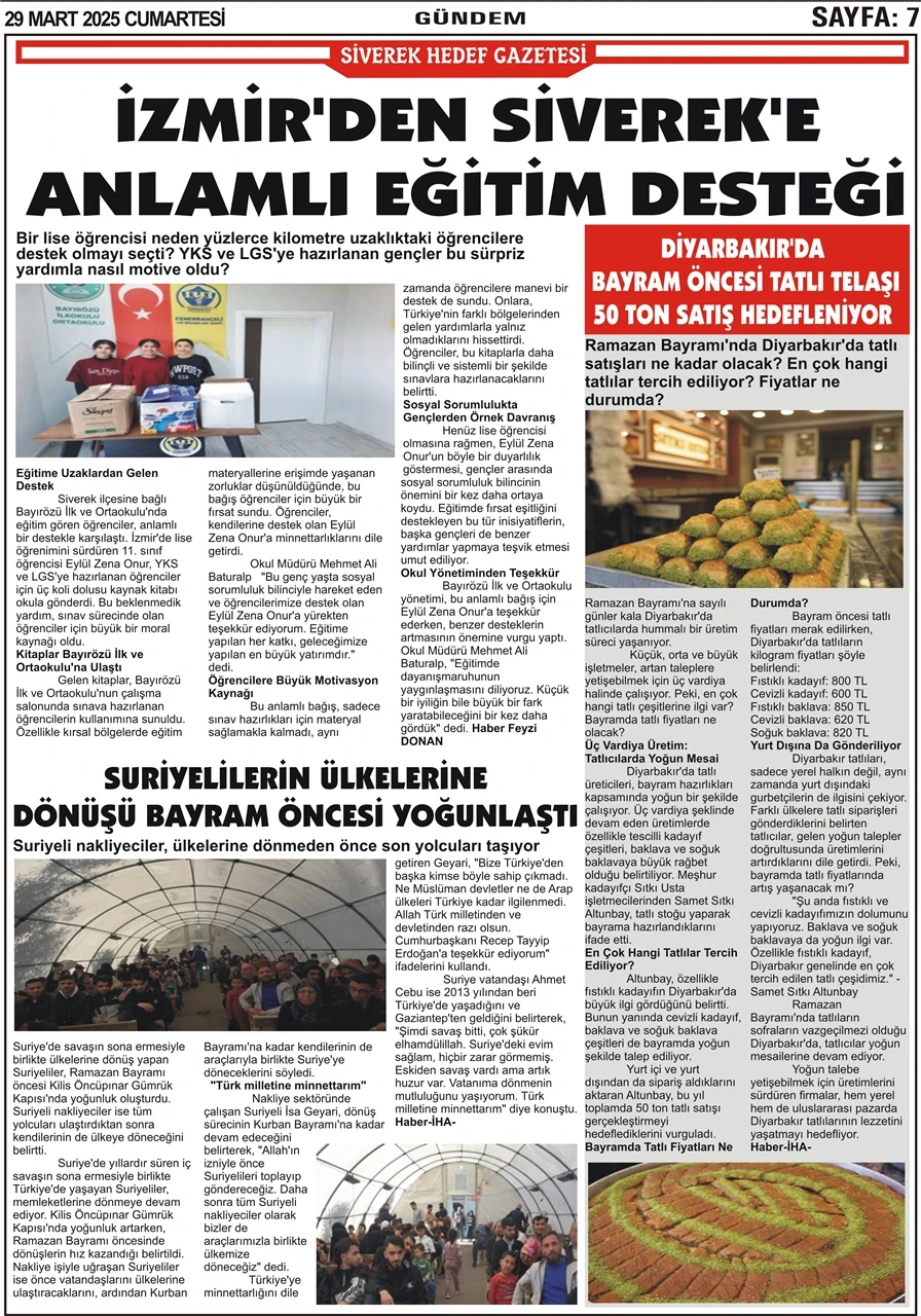 29.03.2025 Tarihli Gazetemiz