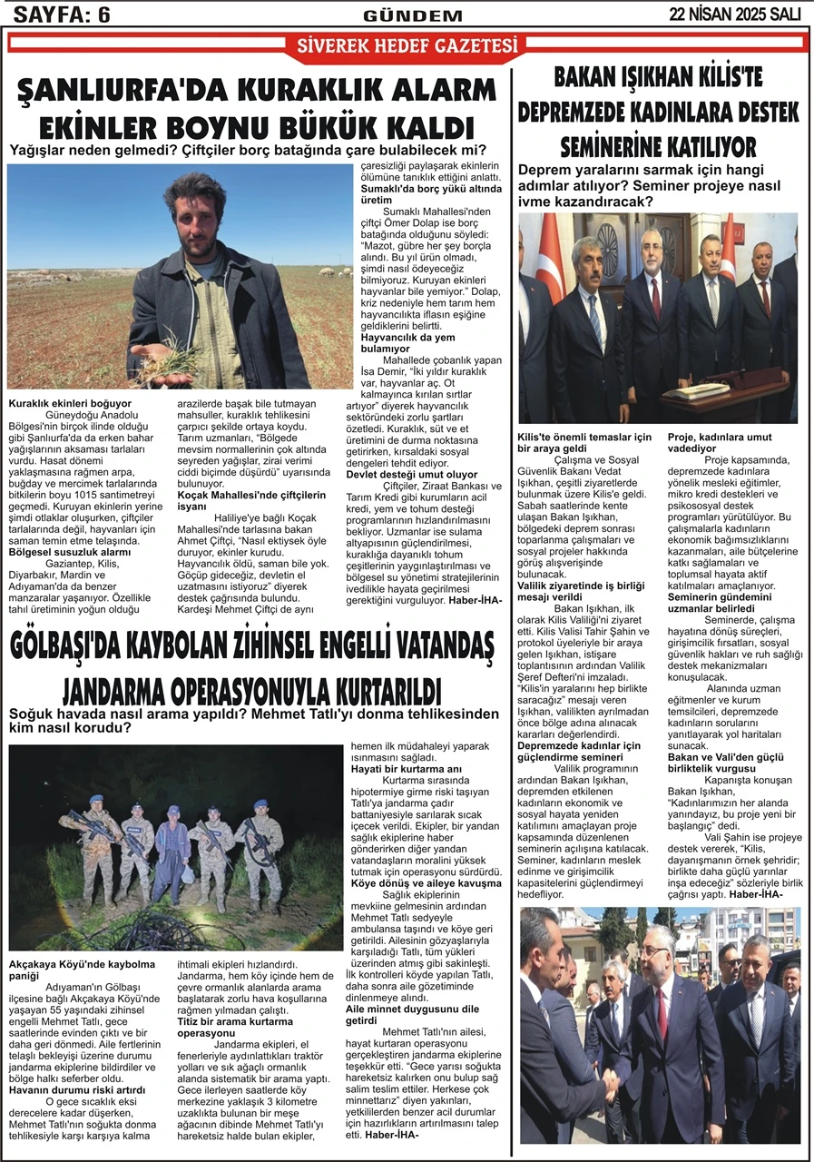 22.04.2025 Tarihli Gazetemiz