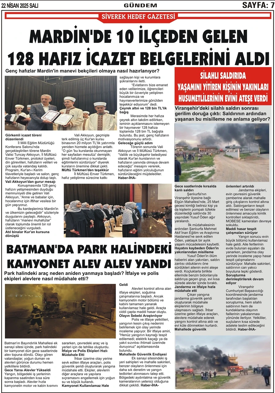 22.04.2025 Tarihli Gazetemiz