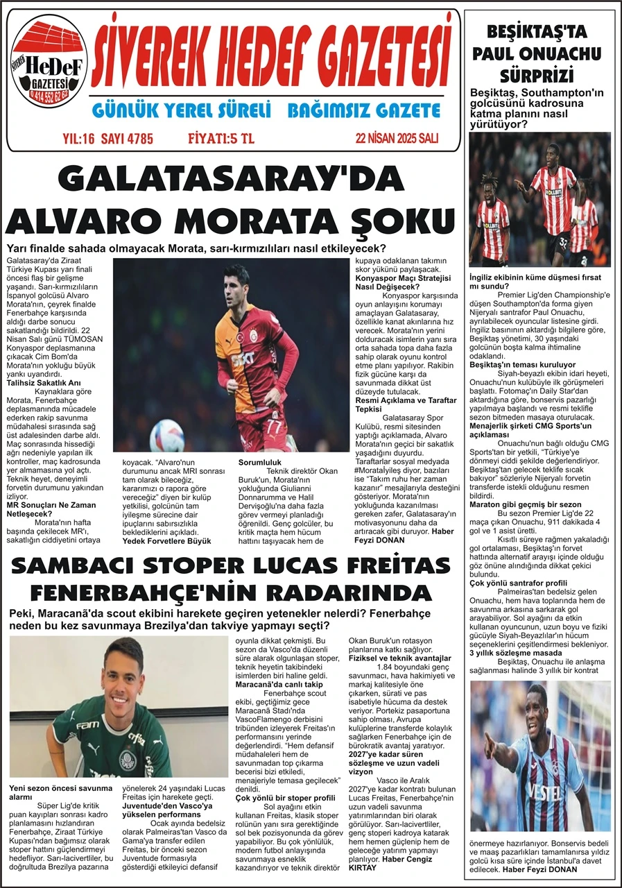 22.04.2025 Tarihli Gazetemiz