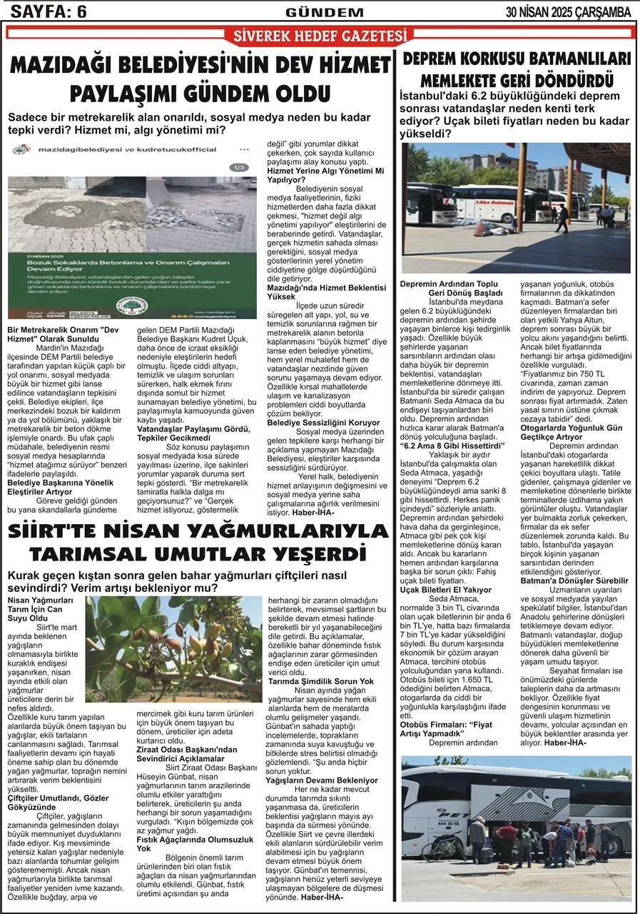 30.04.2025 Tarihli Gazetemiz