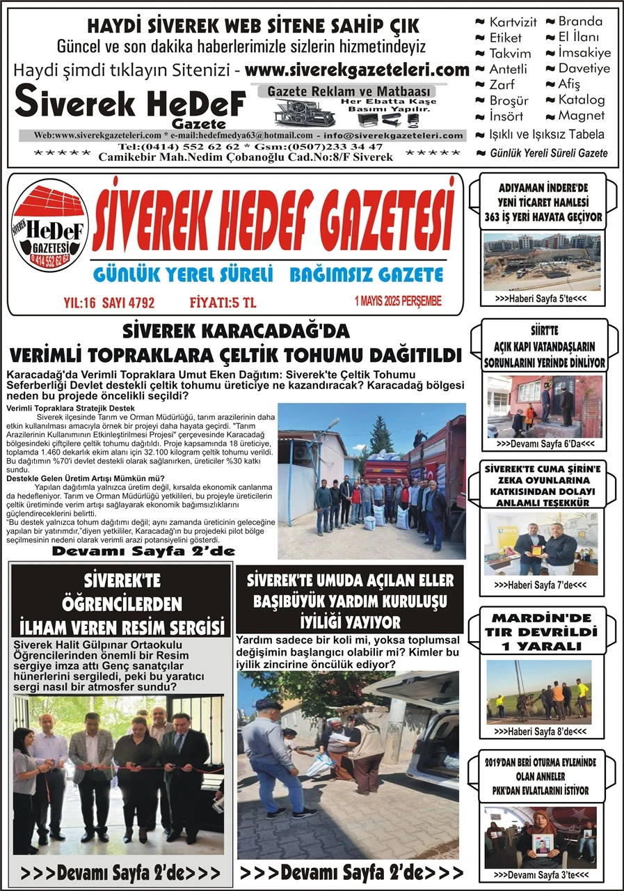 1.05.2025 Tarihli Gazetemiz