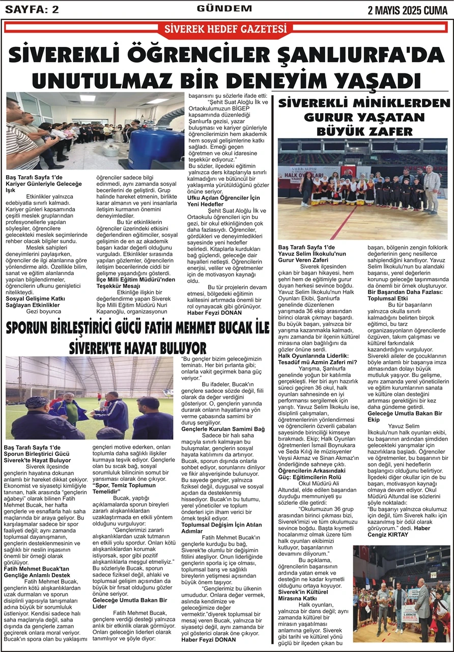 2.05.2025 Tarihli Gazetemiz