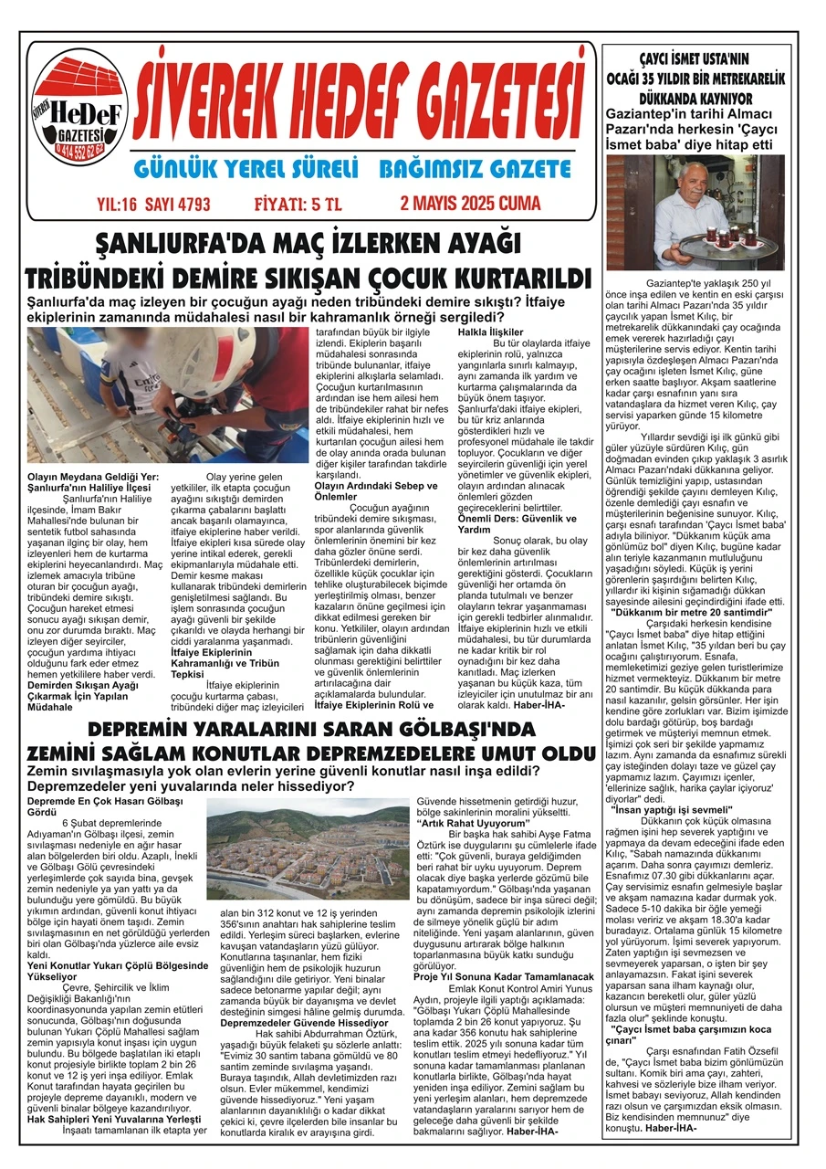 2.05.2025 Tarihli Gazetemiz