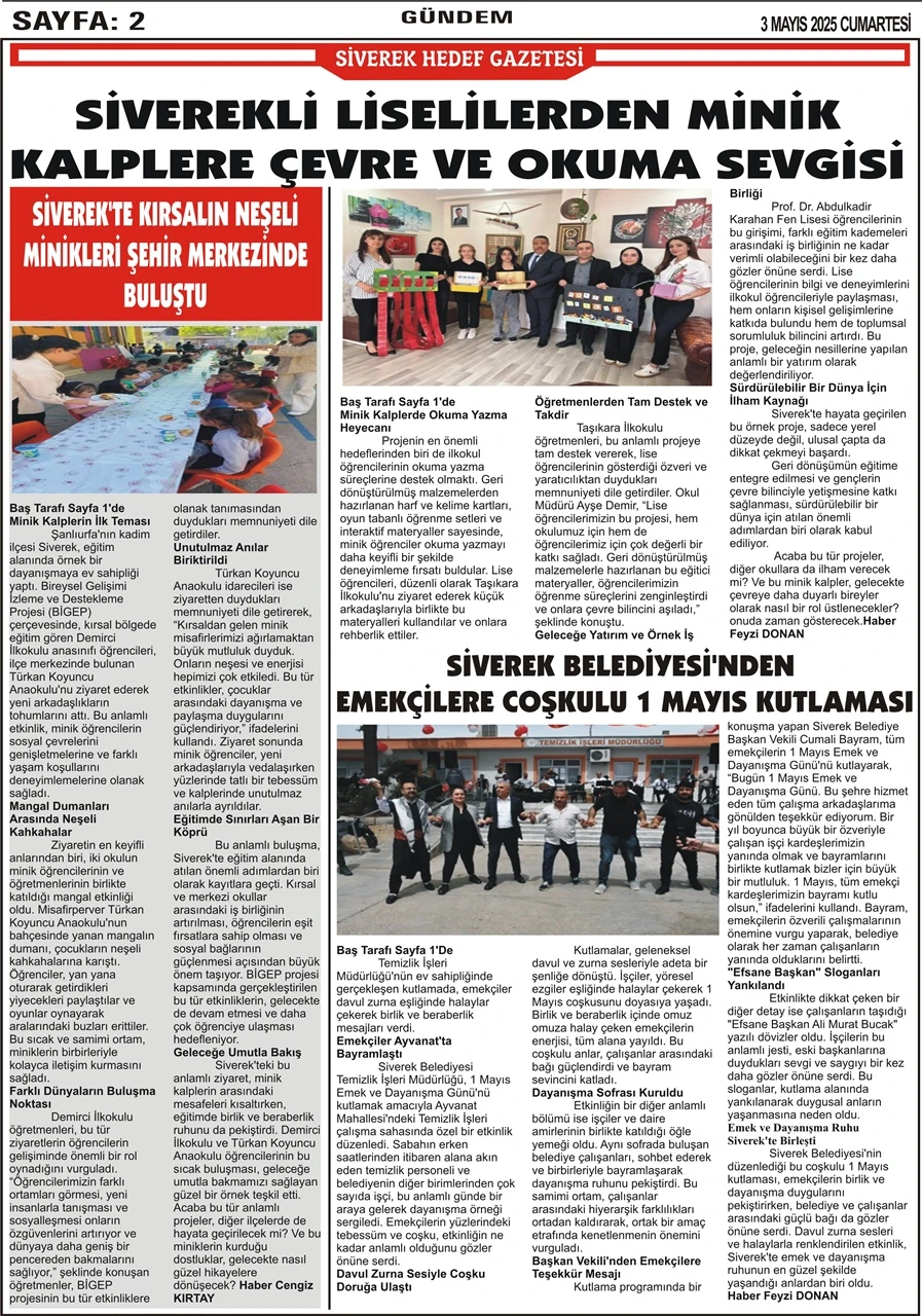 3.05.2025  Tarihli Gazetemiz
