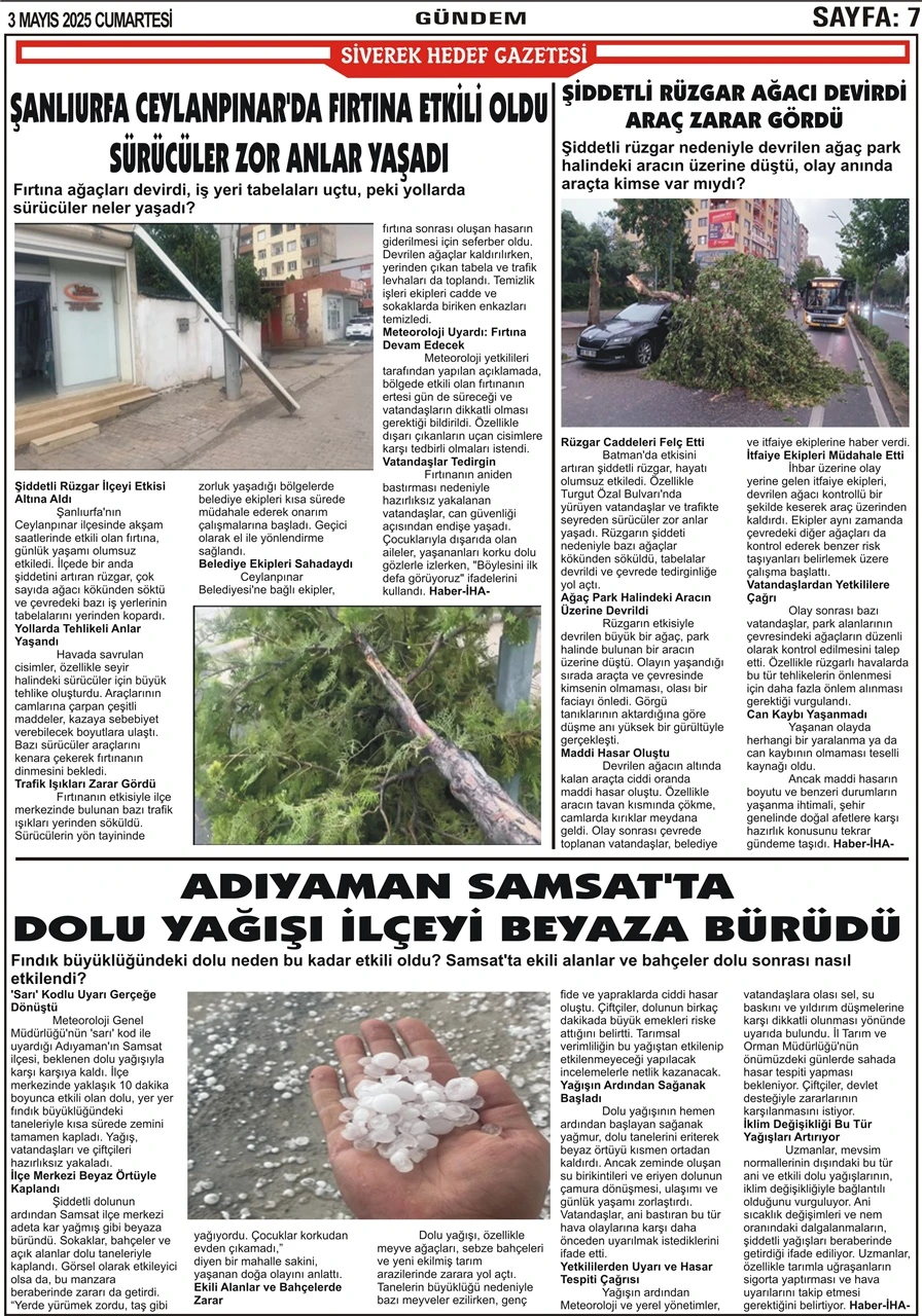 3.05.2025  Tarihli Gazetemiz