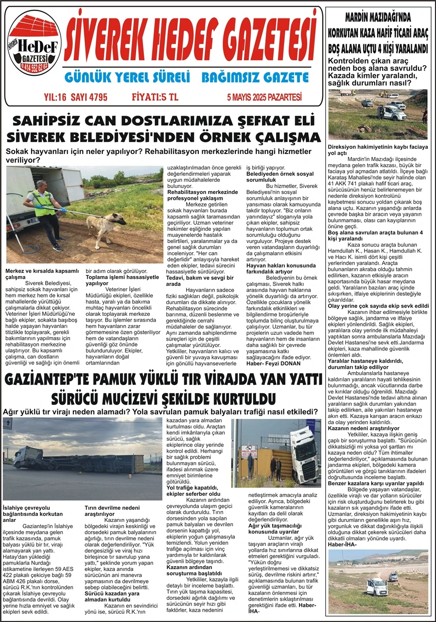 5.05.2025 Tarihli Gazetemiz