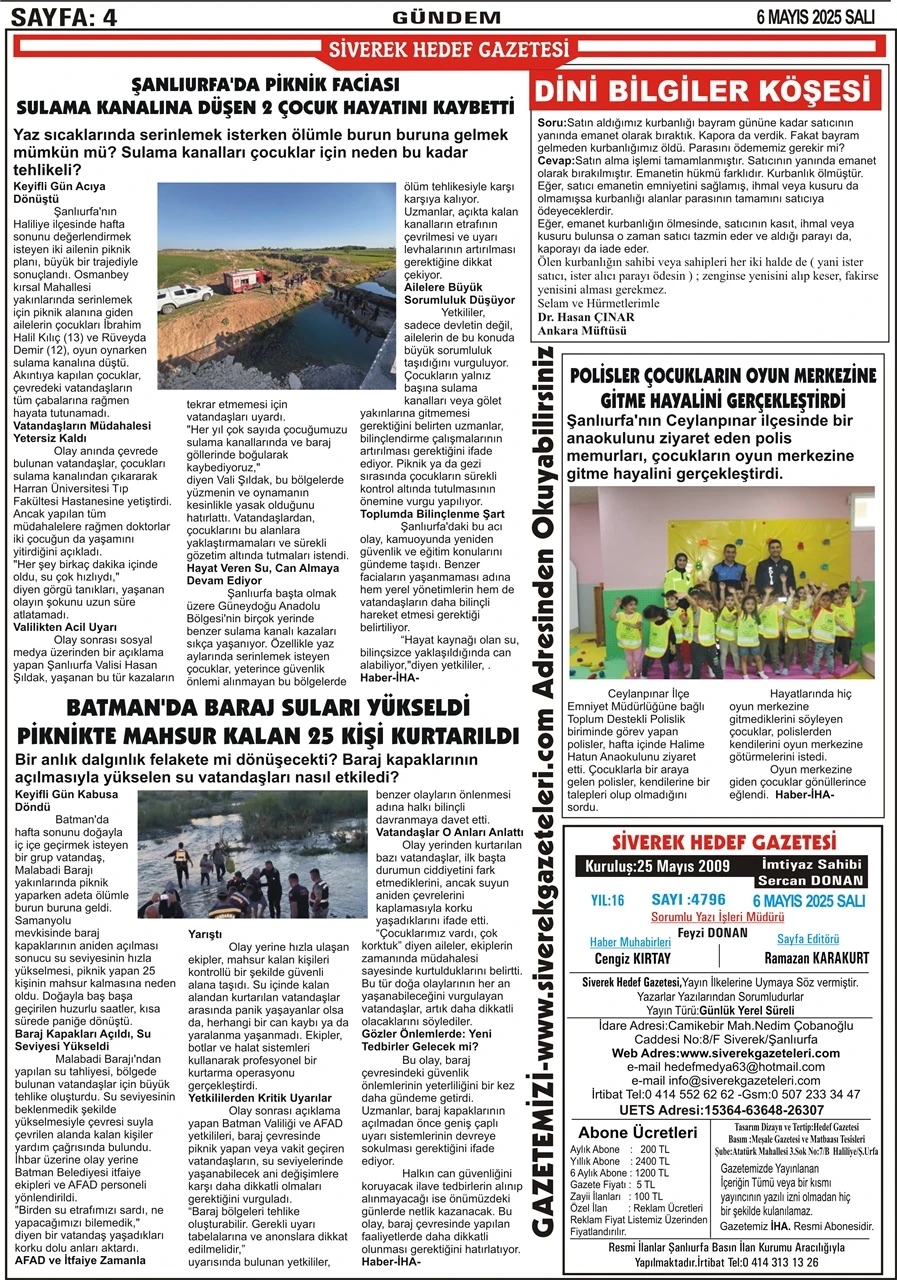 6.05.2025 Tarihli Gazetemiz