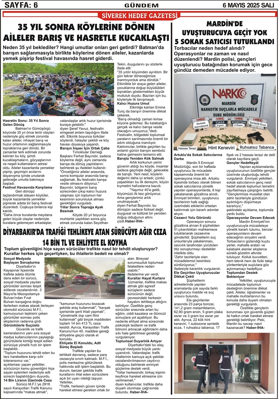 6.05.2025 Tarihli Gazetemiz